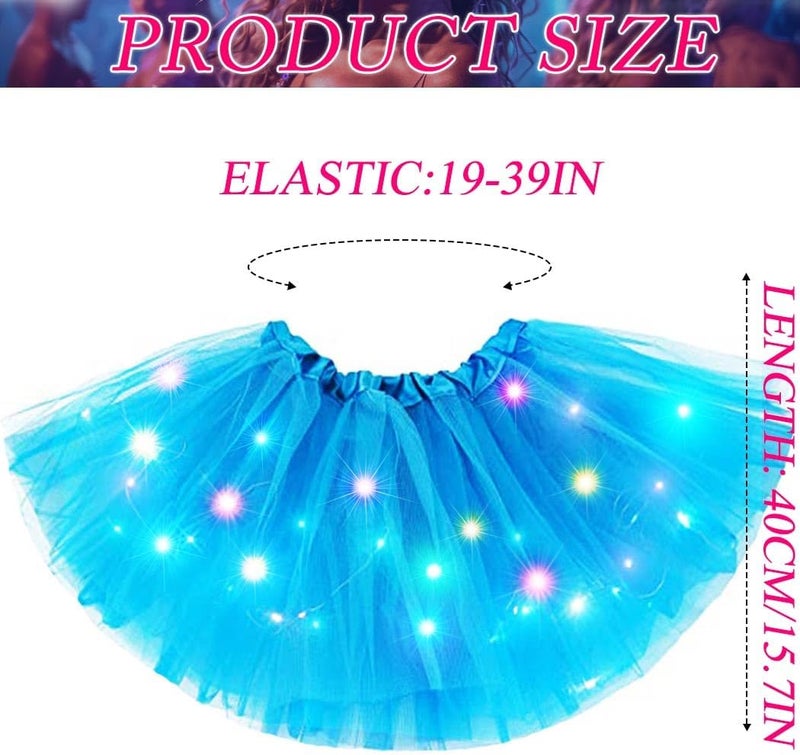 Nicute Light Up Tutu Led Layered Tulle Tutus Skirt for Women - Image 3